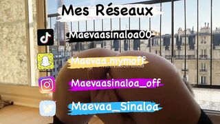 Maevaa Sinaloa - Baise sans capote en outdoors sur un balcon à Paris faciale - Avaleuse de sperme