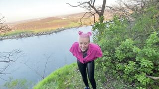 Pink Haired Skank Nika-Venus gets screwed next to a Cliff!