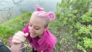 Pink Haired Skank Nika-Venus gets screwed next to a Cliff!