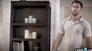 Huge boobed mom home care pro Olive Glass fucking her