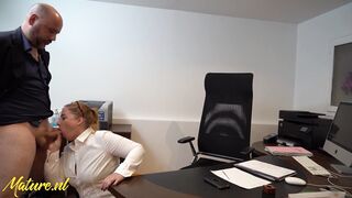 Long Butt Secretary Gets ANAL Boned & Creampied Inside Three-Way