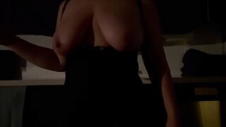 Topless homemade dance with a hint of puss