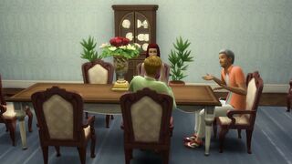 Family House Grandpa arrived and the perverted Mature Man Fucks