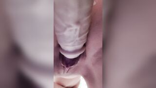 Milf fucks her cumming vibrator upclose