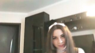 Dark Hair sucks cock and fucks her BF. Amateur point of see