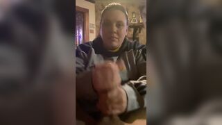 Amateur wifey sucks penis until he cums