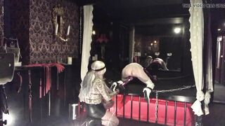 Domina kicks, plays and fucks the slave Women anal