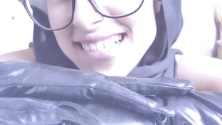 pov with great Goddess slim Arab whore with hijab doing a hand