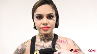 Interview with huge boobed tattooed sexy Genevieve Sinn