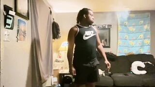 Pregnant dark haired bouncing on her boyfriends, friend TbreezBBC