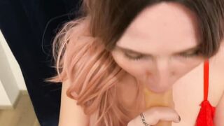 Hottie Long Titties Bombshell Enjoying Head with Cum