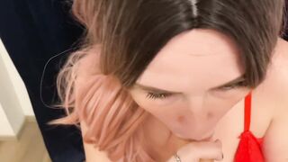 Hottie Long Titties Bombshell Enjoying Head with Cum