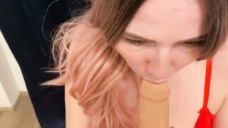 Hottie Long Titties Bombshell Enjoying Head with Cum