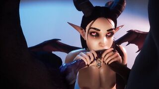 Succub seduced Werewolf and Boy | Long Penis monster | 3D Porn WildLife | Halloween hentai