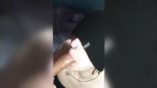Submissive GOTHIC chick Blows Huge Cock for Facial Cum Shot