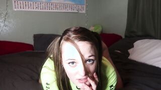 19 y/o Step Daughter Begs For INTENSE Sloppy Deep Throat (FACIAL)