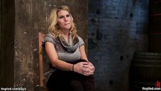 Tied big titted blonde finger pounded