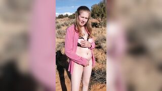 hot bra outdoors masturbation