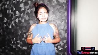 Huge natural titted Thai amateur mom pov head and titty