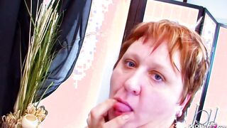 FAT CHUBBY GINGER MILF SEDUCE STEP SON TO FUCKED HER