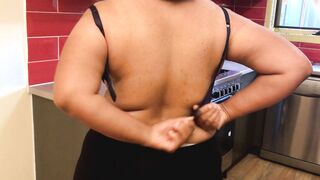 Beauty Brown punjab Cougar changes her bra