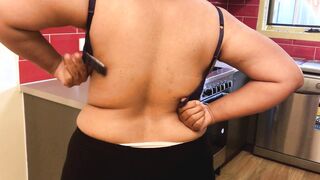 Beauty Brown punjab Cougar changes her bra