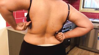 Beauty Brown punjab Cougar changes her bra