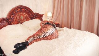 submissive gagged bondaged woman - blonde cougar inside spandex
