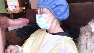 Nasty nurse got huge load of cum from patient
