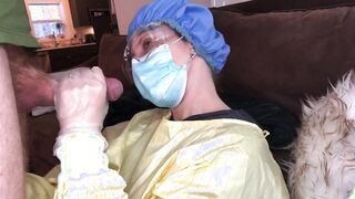 Nasty nurse got huge load of cum from patient
