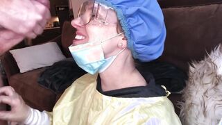 Nasty nurse got huge load of cum from patient
