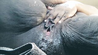 Almost get caught inside parking lot squirting HisQueenSuga