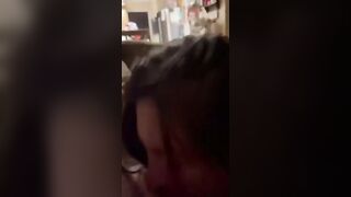 Milf blows hubbys small dick