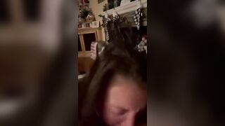 Milf blows hubbys small dick