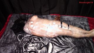 Mummified with dildo leads to multiple orgasms. Full scene