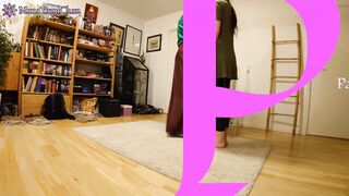 Shibari & Petplay fun! Part one - bimbos is bound up; humiliation play & suspended w crotch rope & clamps