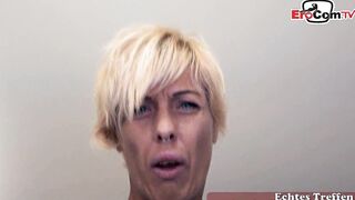 Inked petite german Mom pick up at the Street