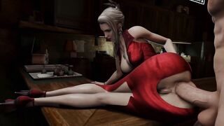 Final Fantasy 7 remake: Scarlet Blacked - Her First Time Anal w/ Monster bbc into the Kitchen Table