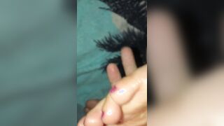 Masaje de pies con los dedos de los Pies lamiendo, clítoris masaje Y G-spot