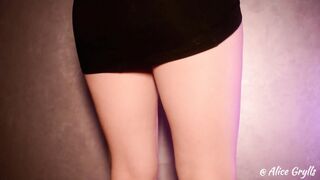 Bombshell Dark Hair into a short skirt Masturbates her Crazy Hot vagina |ALICExJAN|