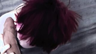 Red haired Thicc Gothic girlfriend Blows Huge Cock
