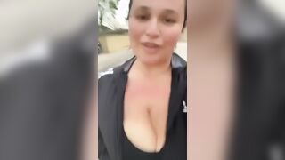Flashing My Long Hooters inside my White Neighborhood