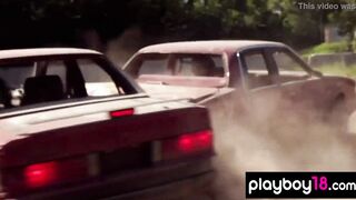 Naked badass chinese Hottie Julri Waters and her GFs racing
