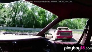 Naked badass chinese Hottie Julri Waters and her GFs racing