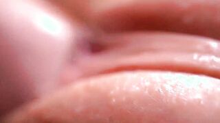 Head, doggy style and juicy creampie closeup macro