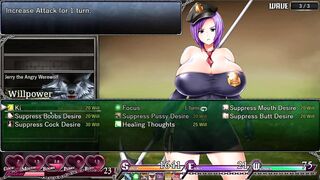 Karryn's Prison [PornPlay Cartoon game] Ep.teenie triple penetration with orc green penis