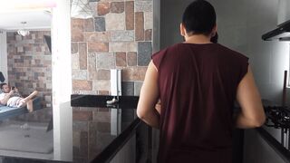 I banged! my friend's wifey into his own kitchen while