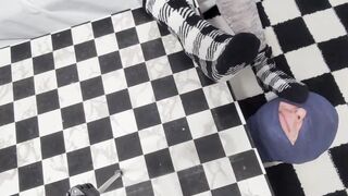 Mummified Blowjob Stuffed with Fuzzy Sock
