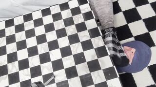 Mummified Blowjob Stuffed with Fuzzy Sock