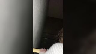 Fucking my vulgar GF inside the hallway outdoors